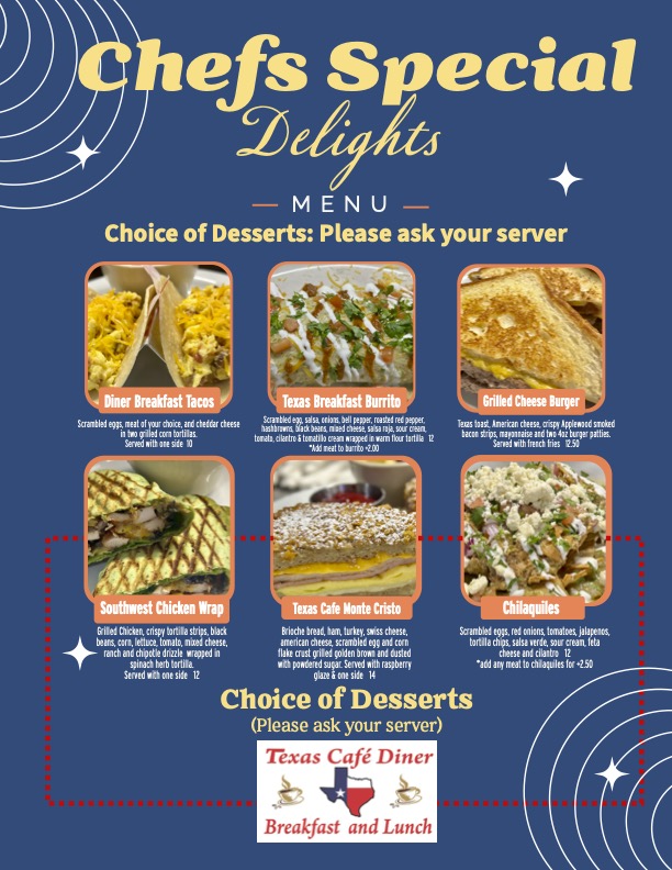 Texas Cafe Diner Featured Specials